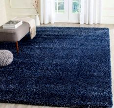 Soft Navy Blue Shaggy Hall Rug